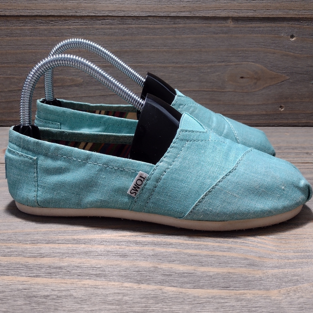 Toms Slip On Flats Womens Size 7 Turquoise blue